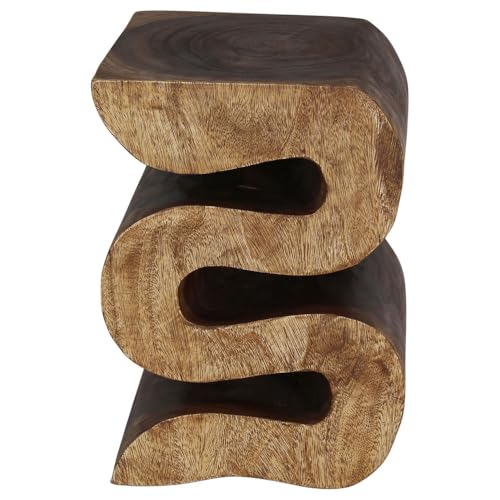 Haussmann Wood Big Wave Verve Accent Snake Table 14 x 14 x 20 in H Walnut Oil - color: Walnut, size: Medium
