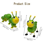 Metal Caterpillar Statue Yard Art Garden Decor, 2 Pack Handcrafted Cute Caterpillar Ornaments for Outside Fence Patio Lawn Garden Courtyard,Gift for Family,Friends,Garden Lovers (Green)