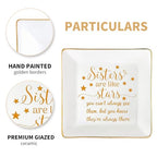 Sisters Gifts from Sister Mothers Day Valentine's Day Birthday Gifts for Sister Thanksgiving Christmas Little Ceramic Small Jewelry Dish Big Brother Unique Trinket Tray,Sisters are Like Stars - color: Sisters Stars