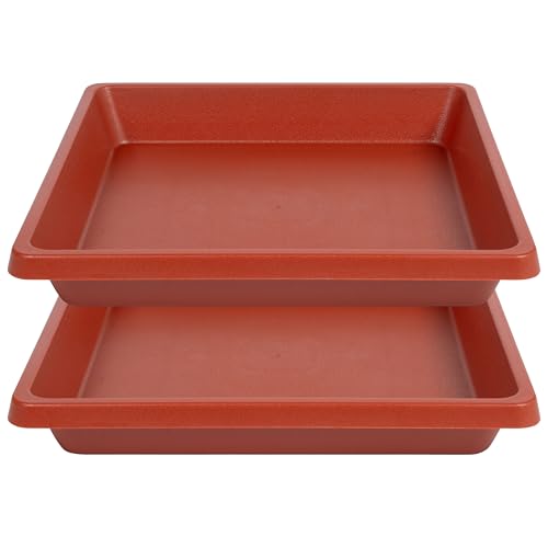 Plant Saucer 12 Inch Square 2 Pack, Plastic Plant Drip Trays, Plant Saucers for Indoors and Outdoors, Flower Pot Saucers, Saucers for Potted Plants, Planter Saucer, Plant Water Catcher Trays for Pots - color: Terra Cotta, size: 12"(2Pack)