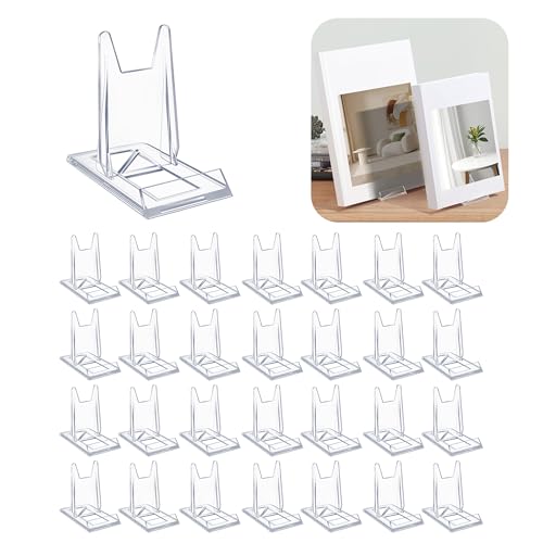 28 Pack Clear Acrylic Adjustable Desktop Book Stand & Display Easel for Tablet Phone Clutch Bag Plate Artwork Magazine Picture Comic Album CD Postcard - Home Office Back to School
