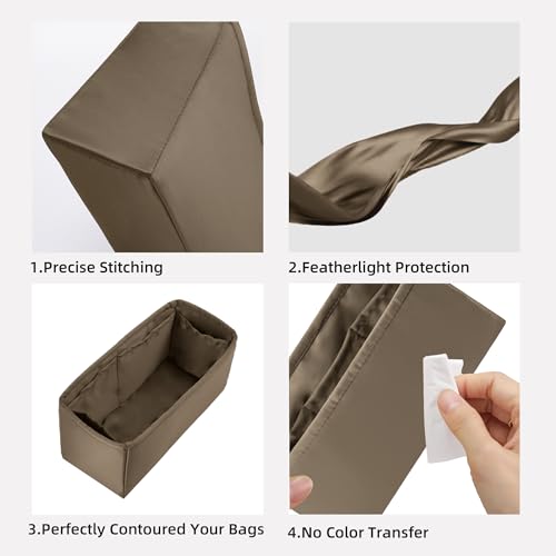 DGAZ Silk Purse Organizer Insert Fits Hermes Kelly Messenger Bags，Silky Smooth Bag Organizer，Luxury Handbag & Tote Shaper(Kelly Messenger MM,Etoupe Grey) - color: Etoupe Grey, size: Kelly Messenger MM