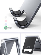 UGREEN Phone Stand for Desk Cell Phone Holder Adjustable Compatible with iPhone 17 Air/16/15/14/13 Pro Max/12 Mini/11/XS Max/XR/X/Nintendo Switch, Aluminum Metal Desktop Stand Portable, Space Grey