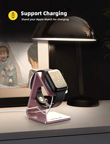 Lamicall Apple Watch Accessories Watch Stand - Desk Charging Stand Holder, Stand Holder Charging Dock Station, Accessories Gift Compatible with iWatch Series SE, Ultra, Series 11/10/9/8/7/6/5/4/3/2/1 - color: Rose Gold
