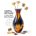 3D Puzzle Vase Unique Flower Vase for Adults Made by 160 Curved Plastic Puzzle Pieces, Vases for Flower Home Creative Gift for Parents & Housewarming - color: Dusk