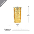 WGVI Hurricane Candle Holder Sleeve, W: 5", Ht: 8", Gold Speckled Glass Cylinder Open Both Ends, Chimney Tube Shade, 1 Piece - size: 5x8"H