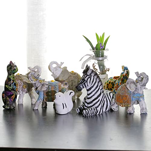Zebra Table Sculpture - Resin Zebra Figurine - Black, White - African Safari Zebra Collectible for Bedroom, Living Room, Office, Bookshelf, Mantel, Entryway, Foyer, Nursery -5.9inch L x 3.54inch H