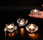 2 Pcsc Tealight Candle Holder - Chunky Glass Votive Candle Holder for Wedding Party & Home Decor (Round)