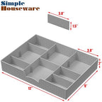 Simple Houseware Drawer Organizer Tray with 9 Adjustable Compartments, Gray - color: Gray, size: 1 Pack