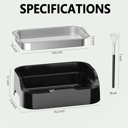 Trimming Tray with 150-Micron Replaceable Mesh – Ergonomic High-Wall Design with Static Brush for Fine Particle Sorting and a Clean, Organized Workspace - size: Large(with Brush)