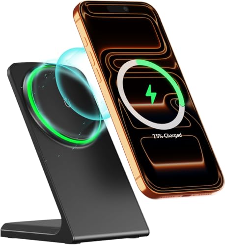 Mag.Safe Charger Stand for iPhone, Magnetic Wireless Charging Station for iPhone 17/16/15/14/13/12 Series (Onxy Black) - color: Onyx Black