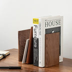 Muso Wood Handmade Walnut Book Ends, Non-Skid Bookends for Shelves, Large Sturdy Book Ends for Heavy Books, Decorative Book Shelf (3 Pairs) - size: 3 Pairs