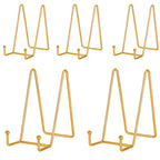 IBosins 5 Pack 6 Inch Plate Holder Display Stands, Metal Gold Frame Stand for Picture, Book, Photo Easel, Creation, Collectibles - color: Gold, size: 6 Inch