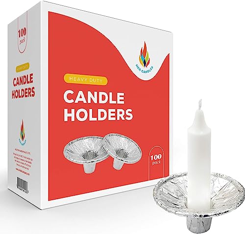The Dreidel Company Extra Heavy Disposable Candle Holders, 100 Pack - Disposable Candle Drip Cup, Aluminum Foil Drip Cup Bobeches - size: 100-Pack