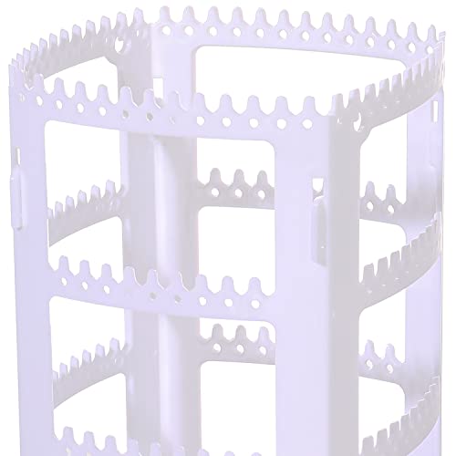 Sooyee White Earring Organizer,360 Rotating Earring Holder,4 Tiers Jewelry Rack Display Classic Stand, 156 Holes and 160 Grooves for Necklaces Earrings Piercings - color: White