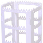 Sooyee White Earring Organizer,360 Rotating Earring Holder,4 Tiers Jewelry Rack Display Classic Stand, 156 Holes and 160 Grooves for Necklaces Earrings Piercings - color: White
