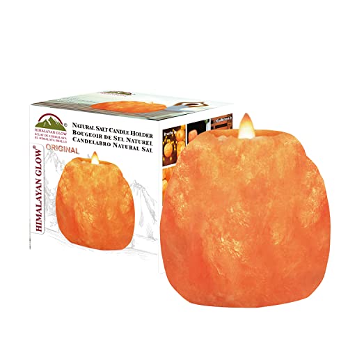 Himalayan Glow Hand Carved Himalayan Salt Candle Holders, Home Decor Item great as a Night light - size: 1 Count (Pack of 1)