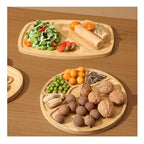 1PCS Bamboo Tray - Suitable for The Bathroom,Kitchen,Breakfast Tray and Round Decorative Tray (7.68 in * 7.68 in) - size: 7.7"