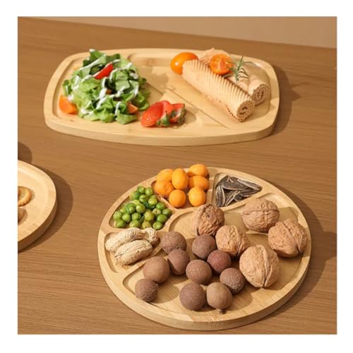 1PCS Bamboo Tray - Suitable for The Bathroom,Kitchen,Breakfast Tray and Round Decorative Tray (7.68 in * 7.68 in) - size: 7.7"