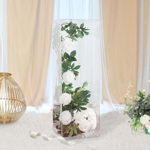 Efavormart 32" Acrylic & Lucite Wedding Decor Ideas Clear Display Box for Centerpieces with Interchangeable Lid and Base - color: Clear, size: 32"