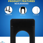 1InTheOffice Black Metal Bookends, 4/Pack - 8 1/4" x 5 7/8" x 9" Heavy Duty