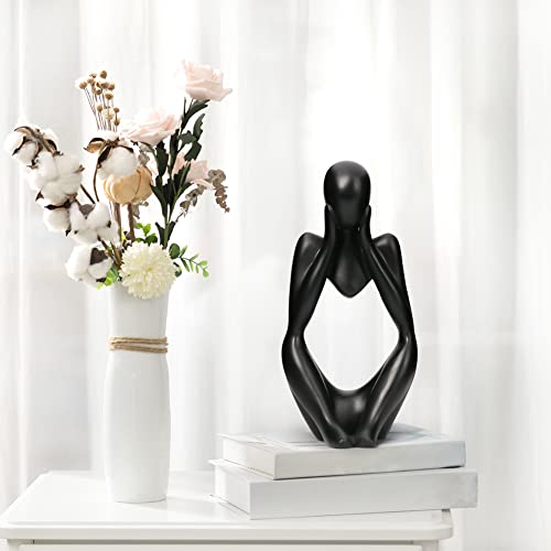 INNOLITES Resin Statue Thinker Style Decoration Abstract Sculptures Collectible Figurines for Home Decor Modern Office Shelf Desktop (Black-Focus) - color: Black-focus