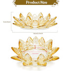 Crystal Flower Jewelry Tray, Luxury Transparent Decorative Trinket Dish for Rings, Earrings, Necklaces, Keys for Vanity Dresser Nightstand, Elegant Gift for Women Mother's Day (1, 6.3"(W)- Gold) - size: 6.3"(W)- Gold