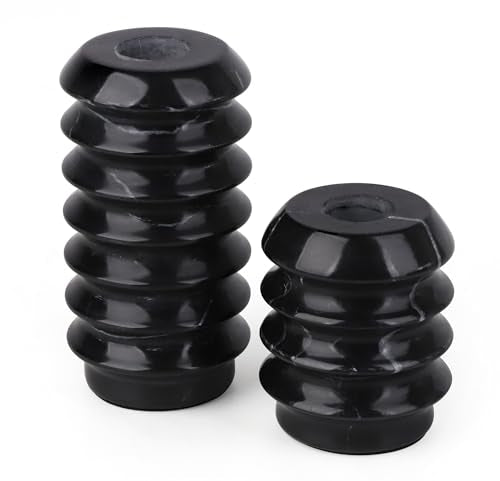HofferRuffer Marble Candlestick Holders, Set of 2 Natural Stone Candle Holder Decorative Candle Stands for Wedding, Dinning, Party, Table Centerpieces, Fits 3/4'' Thick Candles (MarbleBlack) - color: Marbleblack