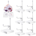 Kigley 8 Pcs Adjustable Metal Arm Display Stand Crystal Holder Easel Display with Acrylic Base Easel Rock Mineral Stand for Geodes Mineral Agate Collection(Silver,3.15 x 3.15 x 4.92 Inches) - color: Silver, size: 3.15 x 3.15 x 4.92 Inches