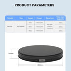 fotoconic Black Electric Motorized Rotating Turntable Display Stand, 14 Inch / 35cm Diameter, 110 Lb Centric Loading for Shop Display - size: Black 14", 110 Lb Max Loading