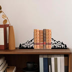 Mountain and Pine Tree Metal Bookends, Cabin Decor, Mountain Decor, Unique Bookends, Decorative Bookends for Home Farmhouse Office Desk Shelf Bookshelf Rustic Room Decor(Tree)