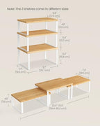 SONGMICS Cabinet Organizer Shelf, Set of 3 Kitchen Counter Shelves, Kitchen Storage, Spice Rack, Stackable, Expandable, Cloud White and Natural Beige UKCS014YL02 - color: Cloud White + Natural Beige