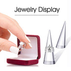 Jetec Clear Acrylic Crystal Ring Holder Acrylic Ring Display Jewelry Holder Wedding Display Cone Support Single Finger Rings Showcase Stand for Jewelry - color: Transparent