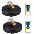 Battery Operated LED Spotlight, Picture Spot Lights, Indoor Uplighting, Puck Lights with Remote, Plants Tree Spotlight, Display Light for Paintings Dartboard Portrait-Gold - color: Gold