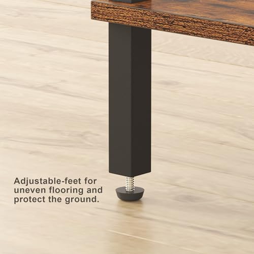 TUTOTAK End Table, Side Table, Nightstand, 2-Tier Storage Shelf, Sofa Side Table for Small Space, Living Room, Bed Room Brown and Black TB01BB034 - color: Brown and Black