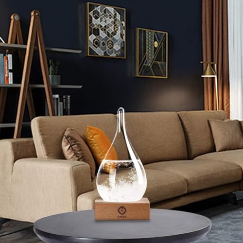 Storm Glass Weather Predictor - Drop-Shaped Forecast Home/Office Desktop Decoration, Christmas Snow Globe for Family Friends Unique Christmas Gifts, Weather Globe Science Decor