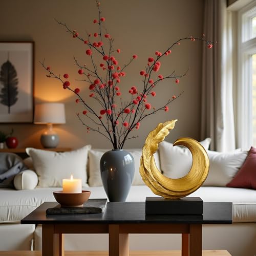 Abstract Art Sculpture, Resin Gold Decorative Statue, Modern Blue Ornaments for Living Room, Decorativas Modernas for Coffee Table/Entryway/Office Collectibles (Gold) - color: Gold