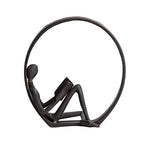 Danya B. Contemporary Encircled Male & Female Reader Cast Iron Sculpture Bookend Statues (Single Female)