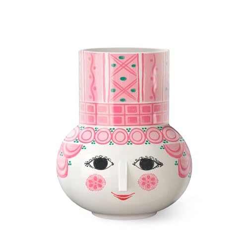 Bjørn Wiinblad Olga Vase | Hand-Painted Glazed Ceramic | Pink | 5.9 in