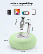 Viozon Tablet Stand Pillow, Compatible with 4.7"-13" Phone/Tablet, iPad, iPhone, Samsung, Google, Kindle, 360°Adjustable Phone Holder for Bed with Soft Plush Fabric, and Detachable Bowl, Green - color: Green