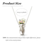 Flower Bouquet Necklace Flower Holder Necklace Pendant Creative Floral Vase Necklaces Kawaii Aesthetic Nature Spring Outfits Jewelry Gift Mothers Day Gifts - color: A3:Silver Flower Vase Necklace