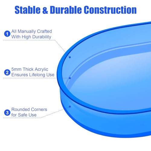 Acrylic Decorative Vanity Tray Perfume Jewelry Trinket Tray for Bathroom Counter Soap Toilet Tank Sink Small Candle Catch All Organizer, 12.6x6.3 Inches, Blue - color: Sky Blue