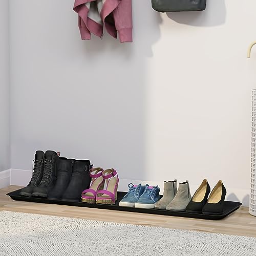 Matace 3 Pack Rubber Extra Large Shoe Tray for Entryway,Long Boot Tray,Slim Boot Mat for Indoor and Outdoor Use,16x55 in, Rectangular (Pack of 3) - size: 55"L x 16"W x 1.2"Th (Pack of 3)