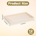 12 Pack Velvet Jewelry Trays, Stackable Jewelry Drawers 8.3x5x1inches Storage Trays for Display Beads Bracelets Necklaces Ring Earrings (Beige)