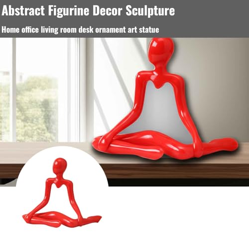 Modern Abstract Sculpture for Home Decor Contemporary Art Statue Minimalist Decorative Figure - color: Red
