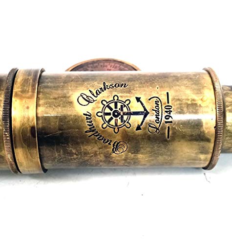 Scout Regiment Brass Telescope 19" London 1940 Broadhurt Clarkson Antique Replica Spyglass Scope High Resolution DF Lens Brilliant Magnification (Scout -19")