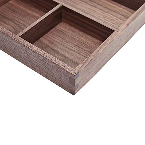 pandapark Wood Organizer Tray,Black Walnut,Desk & Drawer Storage Box (Walnut Master) - color: Walnut Master-4
