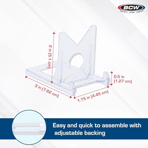 BCW 2-Piece Card Display Stands | Showcase Top Loaders, Magnetics, Screwdowns |Trading Card Display| Card Display Stand | Card Stand | Semi Rigid Card Holder Stand (10 Pack) - color: 10 Pack