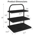 Cupcake Stand, 3 Tier Halloween Cupcake Stand for 50 Cupcakes Rustic Cupcake Display Stand Large Wood Dessert Table Display Set Cupcake Tower Tiered Tray Stand for Wedding Birthday Party - color: black