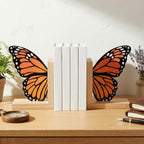 Decorative Butterfly Bookends Wooden Acrylic Butterflys Bookend Modern Bookshelf Decor Accent Book Stopper Decor for Home Farmhouse Shelves Office Lover Gift (Monarch Butterfly) - style: Monarch Butterfly